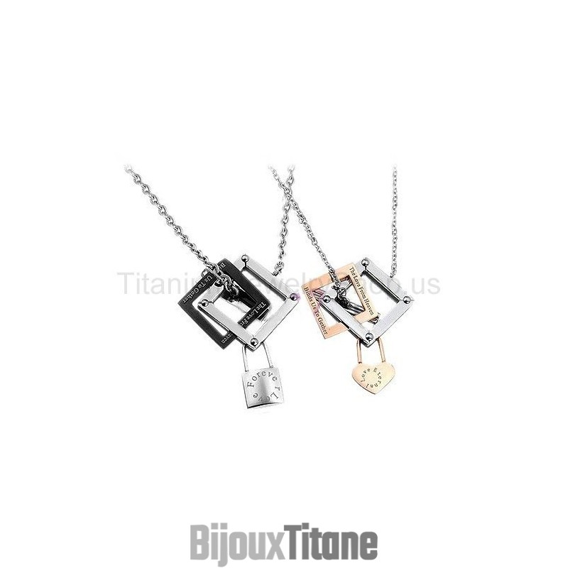 Pendentifs Amoureux En Titane Love Forever