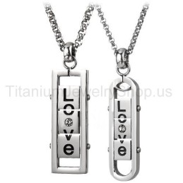 Pendentifs Rotatifs « Love » En Titane Pour Amoureux