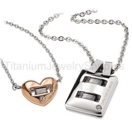 Pendentifs Amoureux En Titane « Je T'Aime Tellement »