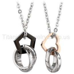Pendentifs Amoureux En Titane À Trois Cercles