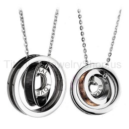 Pendentifs Amoureux En Titane À Trois Cercles D'Amour Éternel