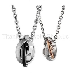 Pendentifs Amoureux En Titane À Trois Cercles