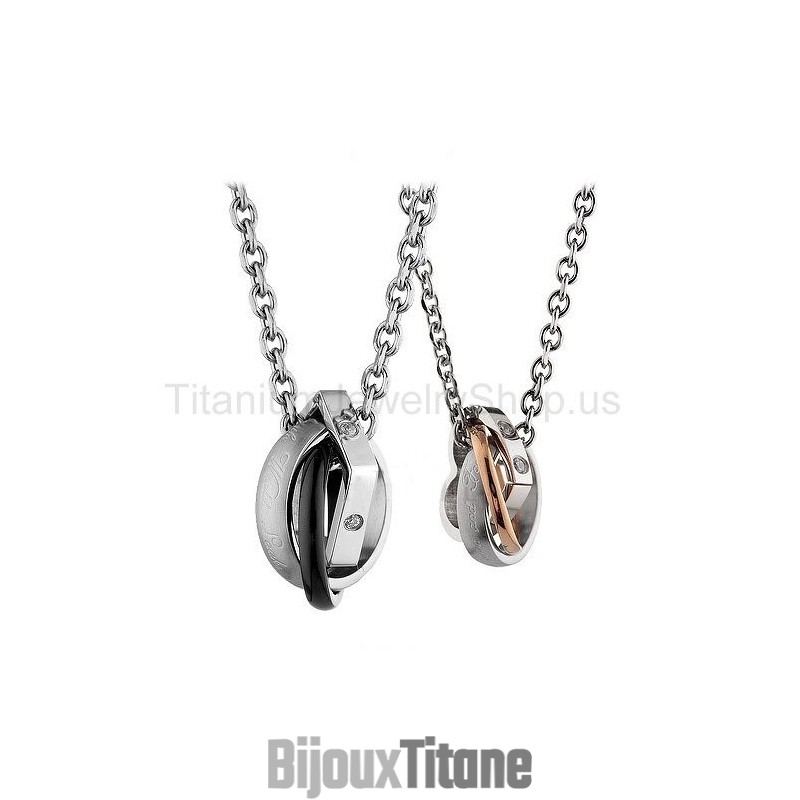 Pendentifs Amoureux En Titane À Trois Cercles Pendentifs Amoureux En Titane À Trois Cercles