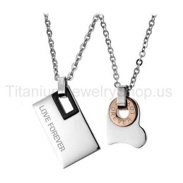 Pendentifs Amoureux En Titane Love Forever