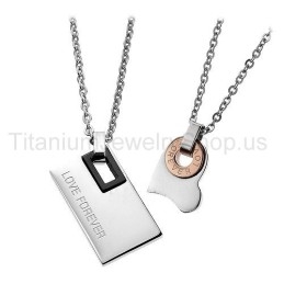 Pendentifs Amoureux En Titane Love Forever