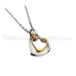 Pendentifs Amoureux En Titane À Deux Cercles
