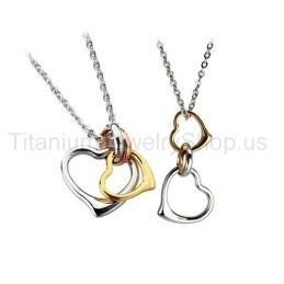 Pendentifs Amoureux En Titane À Deux Cercles