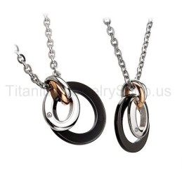 Pendentifs Amoureux En Titane À Deux Cercles