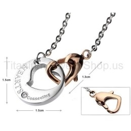 Pendentifs En Titane Pour Amoureux, Cœurs Connectés