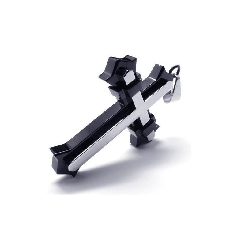 Pendentif Croix Noire En Titane Pur Pour Homme Unique