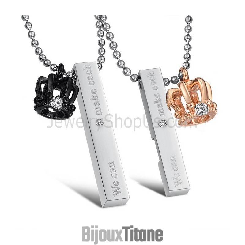 Pendentifs En Titane, Or Rose Et Noir, Couronne Royale, Avec Pendentifs Gratuits, C604 Pendentifs En Titane, Or Rose Et Noir, Couronne Royale, Avec Pendentifs Gratuits, C604
