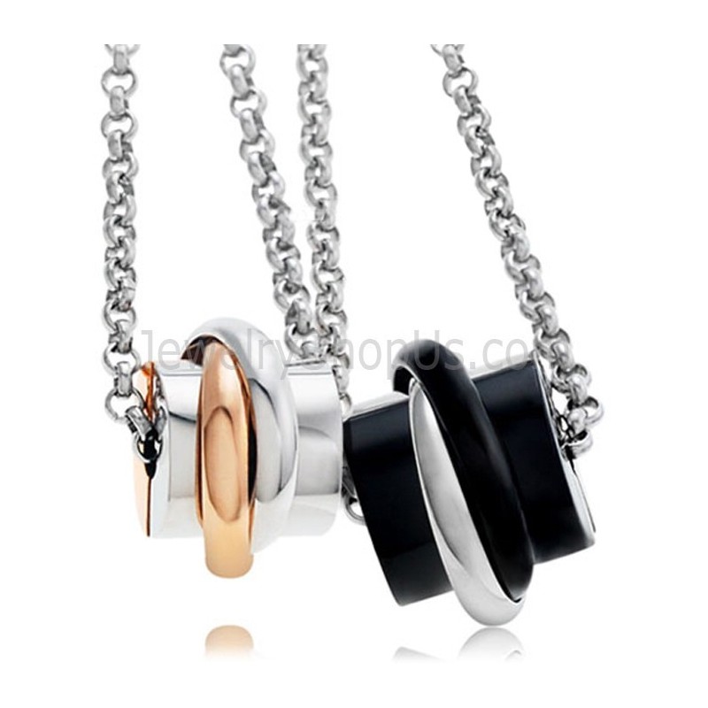 Pendentifs Amoureux En Titane, Or Rose Et Noir, Avec Pendentifs Gratuits C622 Pendentifs Amoureux En Titane, Or Rose Et Noir, Avec Pendentifs Gratuits C622