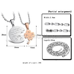 Pendentifs En Titane, Argent Et Or Rose, Motif Floral, Avec Strass Et Chaînes Offertes, C599