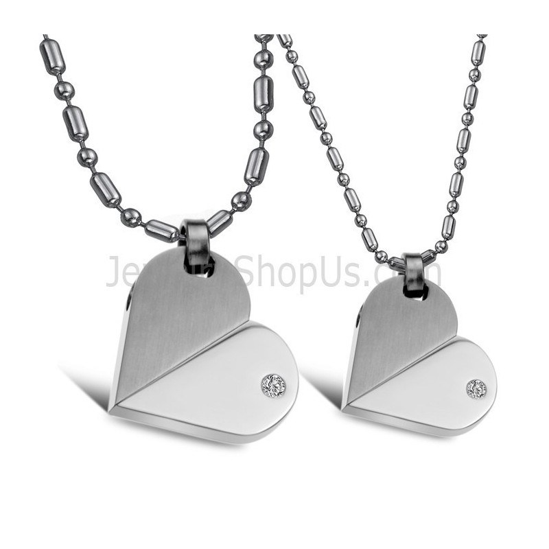 Pendentifs En Argent Titane En Forme De Cœur Avec Strass Et Chaînes Gratuites 111 Pendentifs En Argent Titane En Forme De Cœur Avec Strass Et Chaînes Gratuites 111