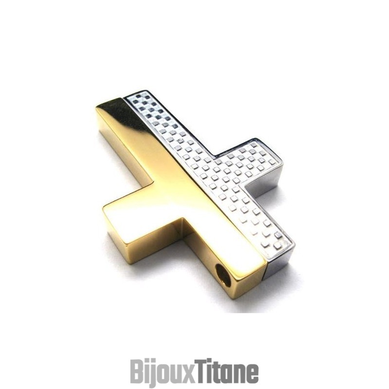 Pendentif Croix En Acier Titane Pour Homme (Chaîne Offerte) Pendentif Croix En Acier Titane Pour Homme (Chaîne Offerte)