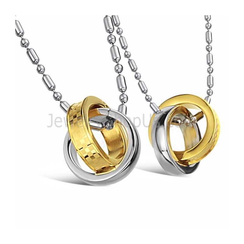 Bagues En Titane, Or Et Argent, Pendentifs Pour Amoureux Avec Chaînes Gratuites C643 Bagues En Titane, Or Et Argent, Pendentifs Pour Amoureux Avec Chaînes Gratuites C643