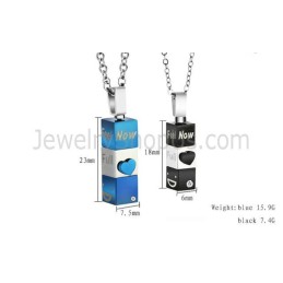 Pendentifs En Titane En Forme De Cœur Et De Cuboïde Avec Strass Et Chaînes Gratuites C482