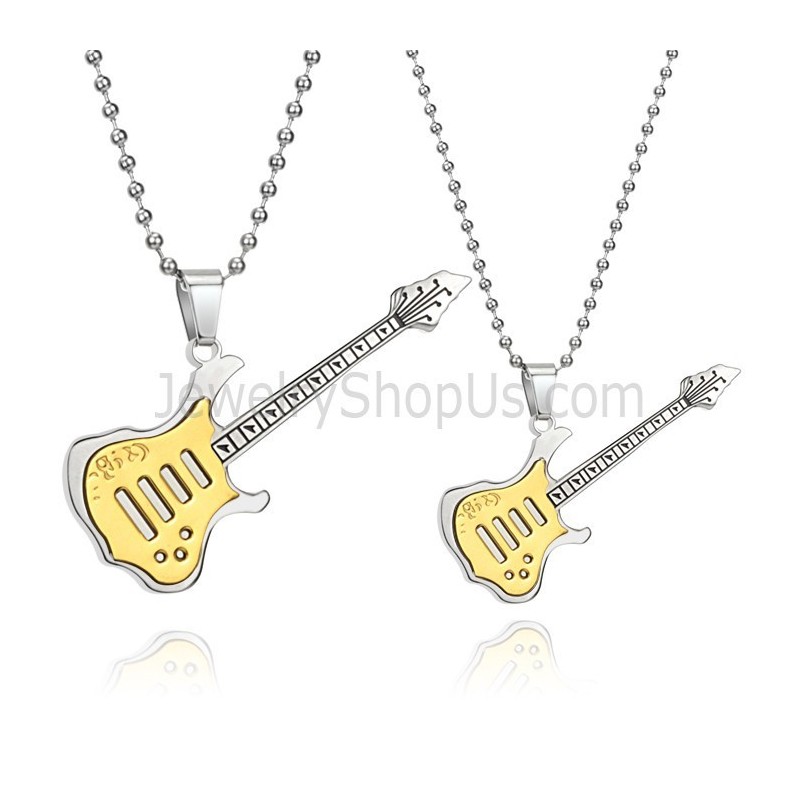 Pendentifs En Titane Et Or Pour Amateurs De Guitare Avec Chaînes Gratuites C343 Pendentifs En Titane Et Or Pour Amateurs De Guitare Avec Chaînes Gratuites C343