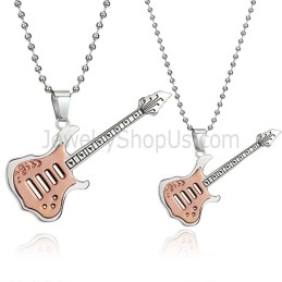 Pendentifs En Titane Et Or Rose Pour Amateurs De Guitare Avec Chaînes Gratuites C343