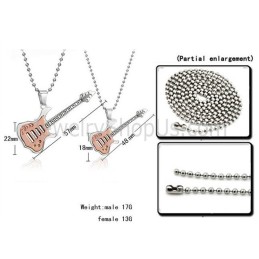 Pendentifs En Titane Et Or Rose Pour Amateurs De Guitare Avec Chaînes Gratuites C343