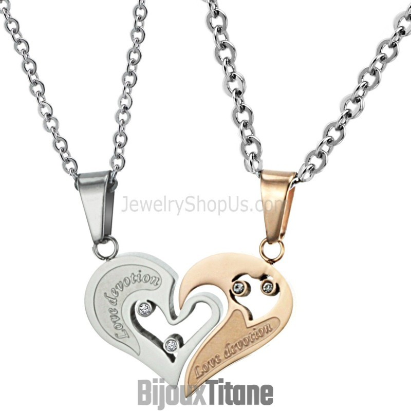 Pendentifs En Titane, Or Rose Et Argent, Avec Strass Et Chaînes Offertes, C537 Pendentifs En Titane, Or Rose Et Argent, Avec Strass Et Chaînes Offertes, C537