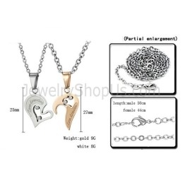 Pendentifs En Titane, Or Rose Et Argent, Avec Strass Et Chaînes Offertes, C537