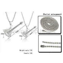 Pendentifs En Argent Et Titane Pour Amateurs De Guitare Avec Chaînes Gratuites C343