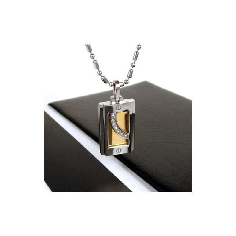 Collier Pendentif En Titane Pur Pour Homme, Pierres Précieuses De Haute Qualité