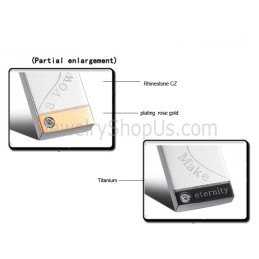 Pendentifs Rectangulaires En Titane, Or Rose Et Noir, « Make & A Vow », Avec Strass Et Chaînes Offertes C728