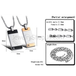 Pendentifs Rectangulaires En Titane, Or Rose Et Noir, « Make & A Vow », Avec Strass Et Chaînes Offertes C728