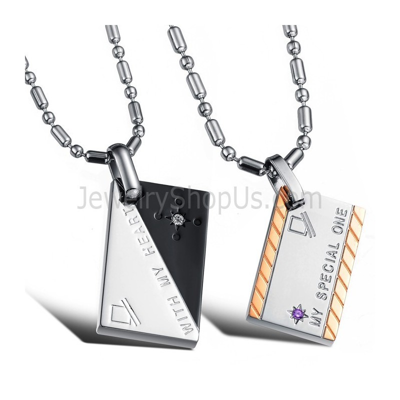 Pendentifs Rectangulaires En Titane Or Rose Avec Lettres Et Chaînes Gratuites, Avec Strass Et Chaînes Gratuites C726 Pendentifs Rectangulaires En Titane Or Rose Avec Lettres Et Chaînes Gratuites, Avec Strass Et Chaînes Gratuites C726