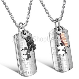 Pendentifs En Titane, Or Rose Et Noir, Avec Chaînes Offertes, C625