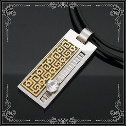 Collier Pendentif En Titane Pur Avec Pierre Précieuse Noble Glyph Et Chaîne Gratuite
