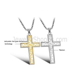 Pendentifs Et Chaînes Gratuites En Titane, Or Et Argent, Croix Creuse Pour Amoureux C709