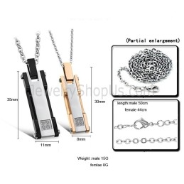 Pendentifs Rectangulaires En Titane, Or Rose Et Noir, Avec Strass Et Chaînes Offertes C362