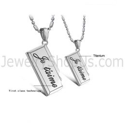 Pendentifs Amoureux En Titane Et Argent Avec Chaînes Gratuites C624
