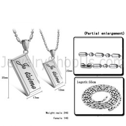 Pendentifs Amoureux En Titane Et Argent Avec Chaînes Gratuites C624