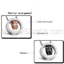 Bagues En Titane, Or Rose Et Noir, Pendentifs « Keep Me In Your Heart » Pour Amoureux, Avec Strass Et Chaînes Offertes C673