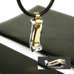 Collier Pendentif En Acier Titane Avec Pierres Précieuses Cool Man Strip