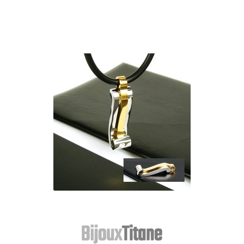 Collier Pendentif En Acier Titane Avec Pierres Précieuses Cool Man Strip Collier Pendentif En Acier Titane Avec Pierres Précieuses Cool Man Strip