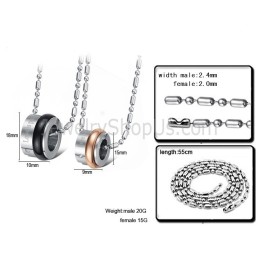 Pendentifs En Titane Pour Amoureux Avec Strass Et Chaînes Gratuites C729