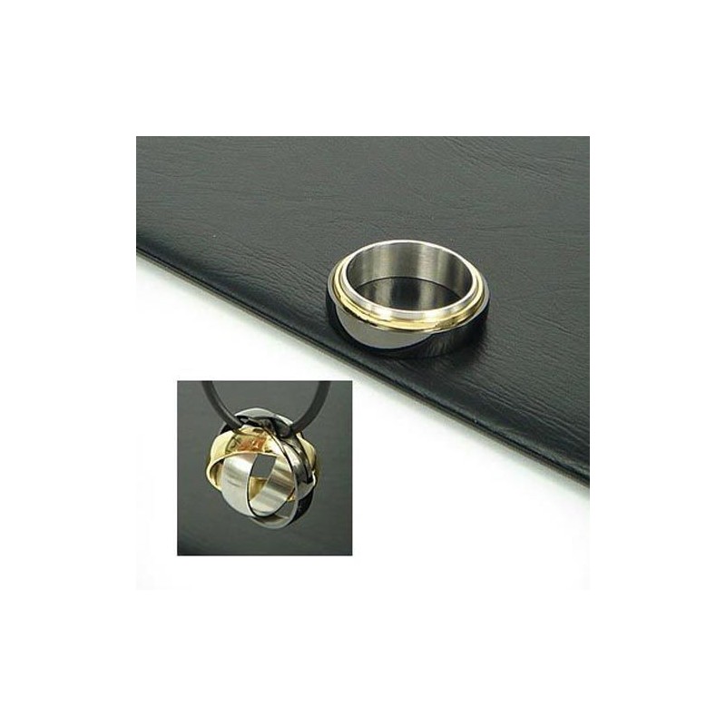 Collier Pendentif En Titane Pur À 3 Anneaux Et 3 Couleurs, Chaîne Gratuite Collier Pendentif En Titane Pur À 3 Anneaux Et 3 Couleurs, Chaîne Gratuite