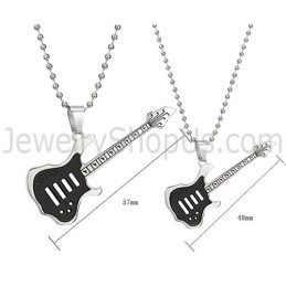 Pendentifs En Titane Noir Pour Amateurs De Guitare Avec Chaînes Gratuites C343