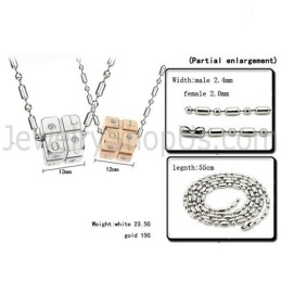 Pendentifs En Titane, Argent Et Or Rose, Avec Strass Et Chaînes Offertes, C309