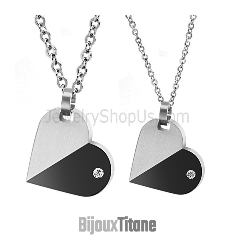 Pendentifs Rotatifs En Titane, Argent Et Noir, Avec Diamants Et Chaînes Gratuites C434 Pendentifs Rotatifs En Titane, Argent Et Noir, Avec Diamants Et Chaînes Gratuites C434