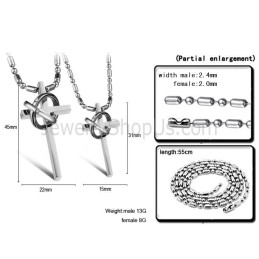 Pendentifs Croix En Titane Et Argent Avec Strass Et Chaînes Offertes Gx724