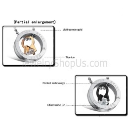 Pendentifs Amoureux De Poulpe En Titane Noir Et Or Rose Avec Strass Et Chaînes Gratuites C698