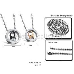 Pendentifs Amoureux De Poulpe En Titane Noir Et Or Rose Avec Strass Et Chaînes Gratuites C698