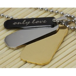 Collier Pendentif Homme 3 Couches En Titane Pur, Chaîne Offerte