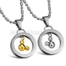 Pendentifs Mickey En Titane, Argent Et Or Avec Chaînes Offertes 264